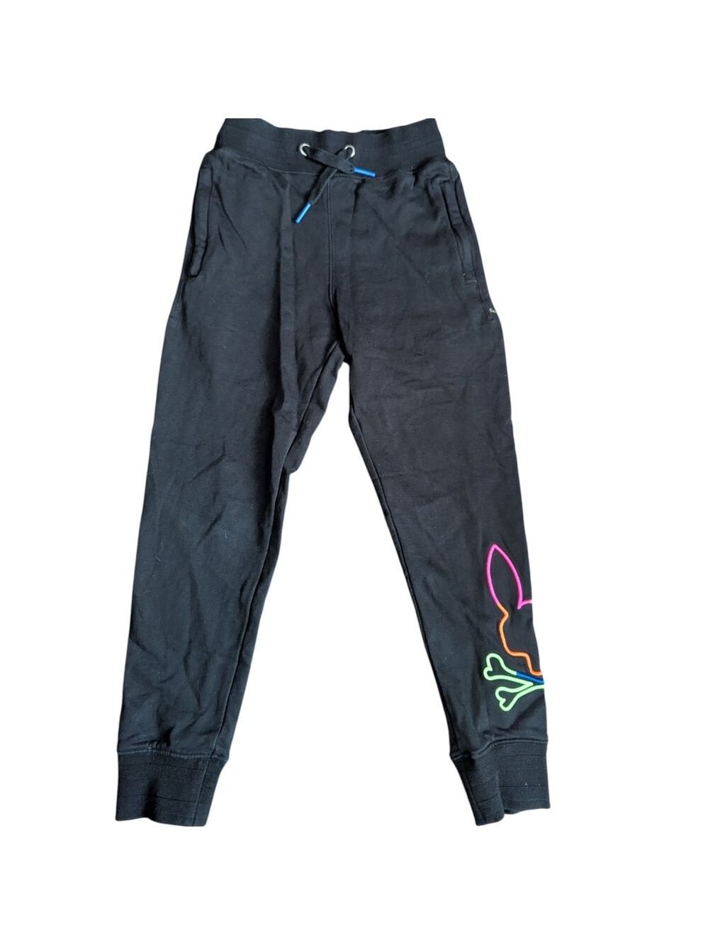 PSYCHO BUNNY - BOYS LEO BUNNY PANTS - BLACK